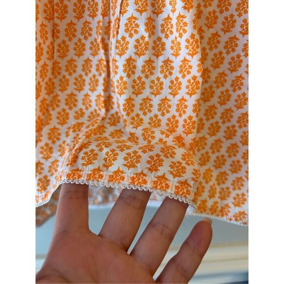 Max Volmary Floral Print Blouse 100% cotton sz 8 orange garden colorful - Picture 3 of 10